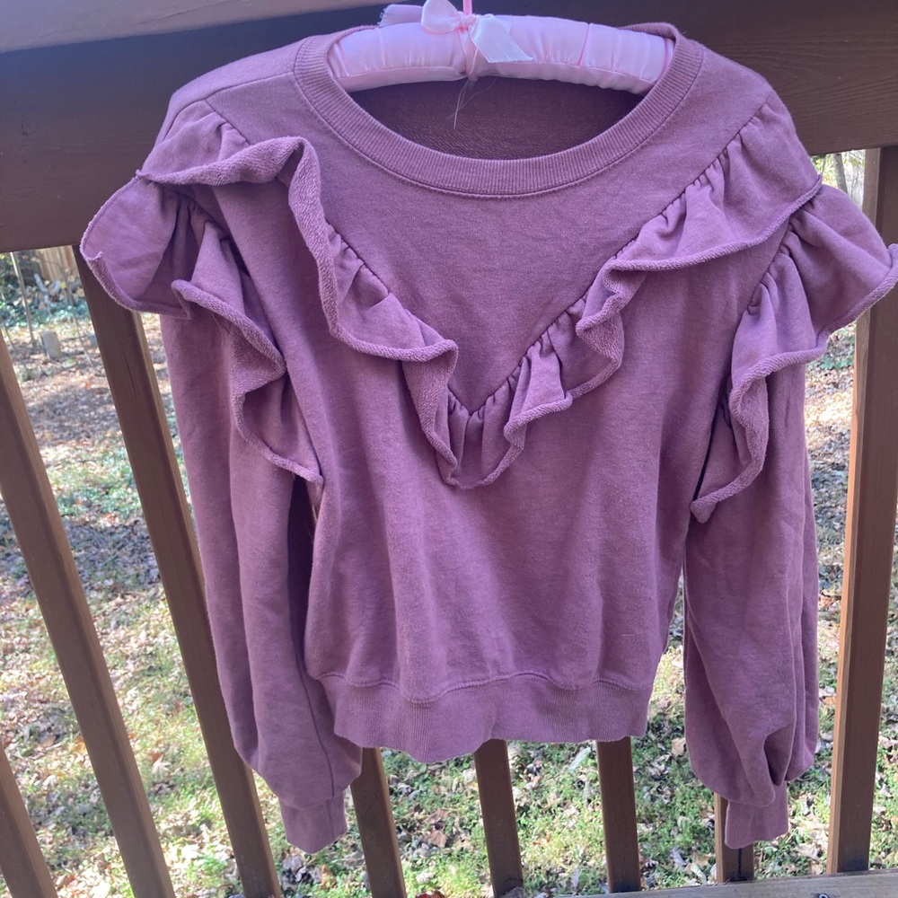 Vanilla Star pink ruffle sweatshirt